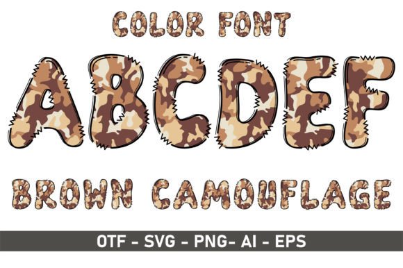 Brown Camouflage: A Font That Brings Whimsy and Warmth to Your Projects